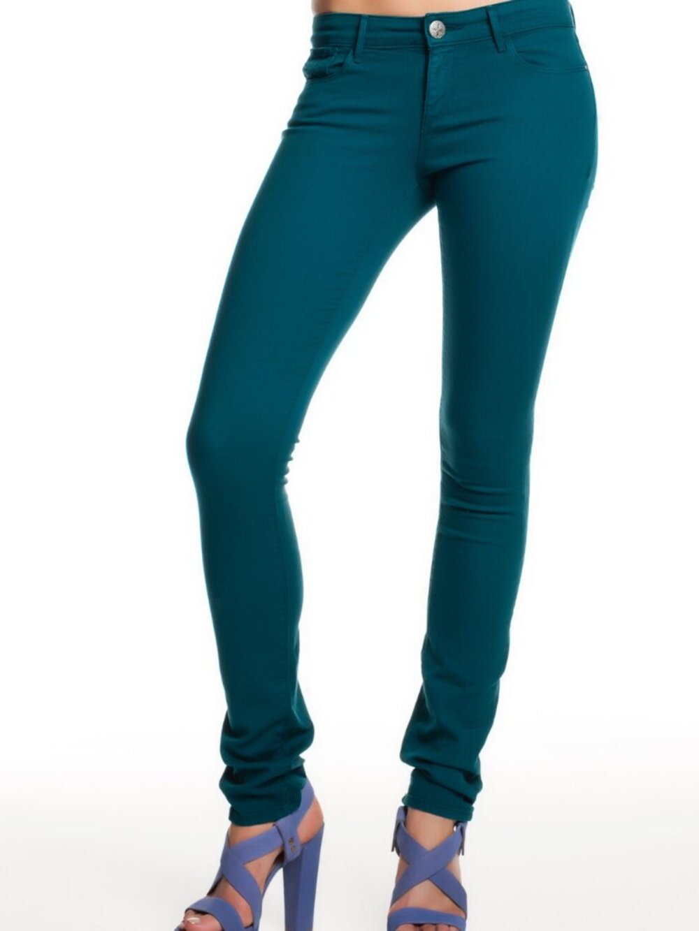 Habitual Alice Skinny Jean Spanish Moss Teal Coated Denim Stretch Size 24 NWT